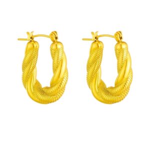 «TWISTS» New Fashion Waterproof Earrings For Women / Gold Color⠀ - Image 5