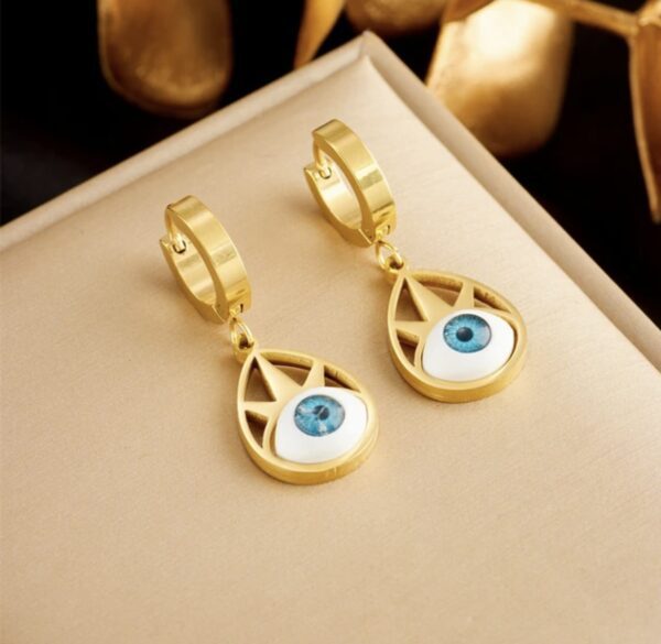 «EYELASH EYES» New Fashion Waterproof Earrings For Women / Gold Color⠀
