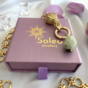 «NORBERTA» Luxury Chain Necklace With Beautiful Cubic Zirconia & Natural Stone Pendant - Image 8