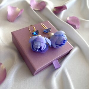 «BELLE FLEUR» Beautiful Floral Drop Earrings Collection - Blue Tender⠀ - Image 3