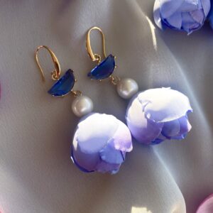 «BELLE FLEUR» Beautiful Floral Drop Earrings Collection - Blue Tender⠀ - Image 4