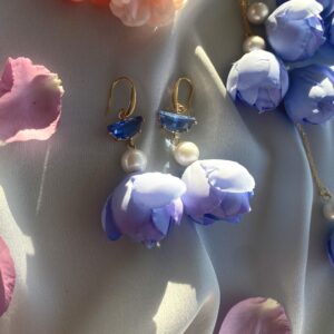«BELLE FLEUR» Beautiful Floral Drop Earrings Collection - Blue Tender⠀ - Image 5
