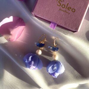 «BELLE FLEUR» Beautiful Floral Drop Earrings Collection - Blue Tender⠀ - Image 6