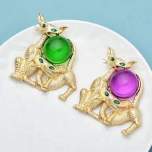 «PLAY BALL CATS» New Fashion Brooch For Women / Pink Stone - Image 3