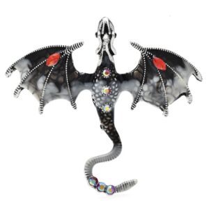«FLYING DRAGON» New Fashion Brooch For Women / Grey Color - Image 2
