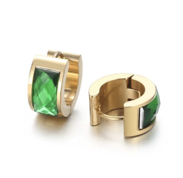 «NEW HOOP» New Trend Beautiful Earrings - Congo Lock - Gold-Green