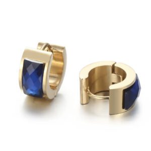 «NEW HOOP» New Trend Beautiful Earrings - Congo Lock - Gold-Blue - Image 2