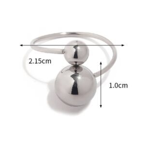 «ZENA» Waterproof Ring For Women / Silver Color / Size-less - Image 2