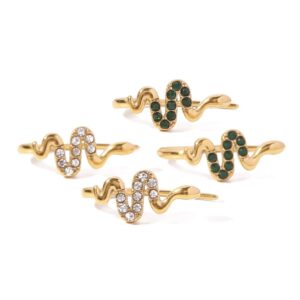 «ASSTI» Waterproof  Earrings For Women / Gold Color With Green Cubic Zirconia - Image 4