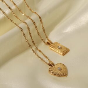 «HEART» Waterproof Necklace For Women / Gold Color⠀ - Image 8