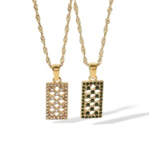 «KARA» Waterproof Necklace For Women / Gold With White Cubic Zirconia  - Image 3