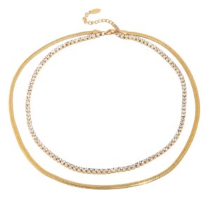 «ARINA» Waterproof Chain And Cubic Zirconia Necklace For Women / Gold Color⠀ - Image 2