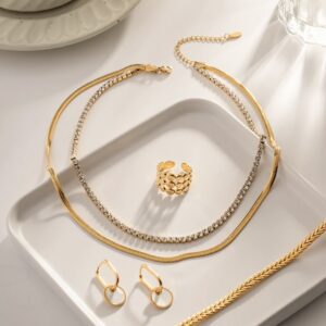«ARINA» Waterproof Chain And Cubic Zirconia Necklace For Women / Gold Color⠀ - Image 3