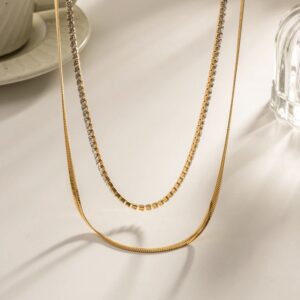 «ARINA» Waterproof Chain And Cubic Zirconia Necklace For Women / Gold Color⠀ - Image 4