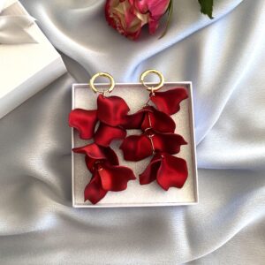 «PETALE» Beautiful Trendy Drop Earrings - Ruby Red Color⠀ - Image 2