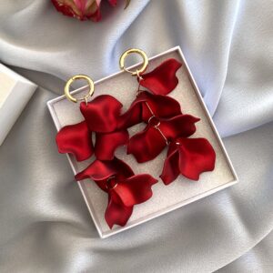 «PETALE» Beautiful Trendy Drop Earrings - Ruby Red Color⠀ - Image 3