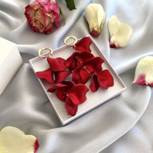 «PETALE» Beautiful Trendy Drop Earrings - Ruby Red Color⠀ - Image 4