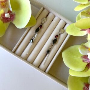 «SILVER NOIR» Luxurious Dangling Earrings 1 - Image 3