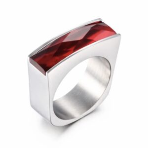 «TEMPTATION» - Luxury Stainless Steel Rings With Red Crystal Glass - Image 2