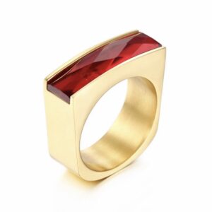 «TEMPTATION» - Luxury Stainless Steel Rings With Red Crystal Glass - Image 3