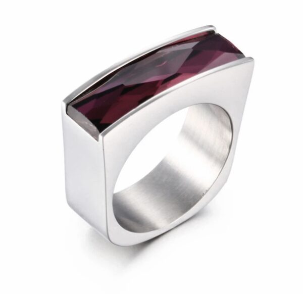 «TEMPTATION» - Luxury Stainless Steel Rings With Purple Crystal Glass ⠀