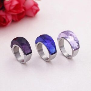 «TEMPTATION» - Luxury Stainless Steel Rings With Purple Crystal Glass - Image 6