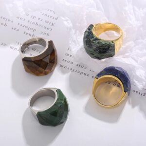 «TEMPTATION» - Luxury Stainless Steel Rings With Natural Stone - Image 5