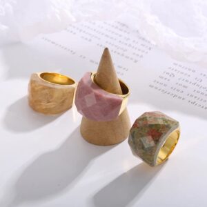 «TEMPTATION» - Luxury Stainless Steel Rings With Natural Stone - Image 3