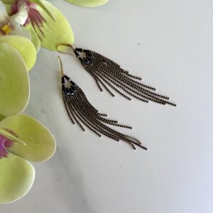 «BLACK CRYSTAL COLLECTION» Gold Color luxury Earrings 1 - Image 3