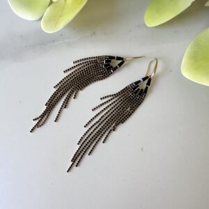 «BLACK CRYSTAL COLLECTION» Gold Color luxury Earrings 1 - Image 2