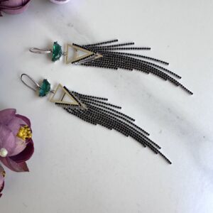 «BLACK CRYSTAL COLLECTION» Handcrafted Crystal Earrings Exquisite 1 - Image 4