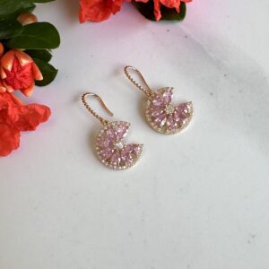 Zirconia Earrings Luxurious «PINK GRAPEFRUIT»1 - Image 2