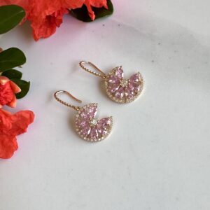 Zirconia Earrings Luxurious «PINK GRAPEFRUIT»1 - Image 4