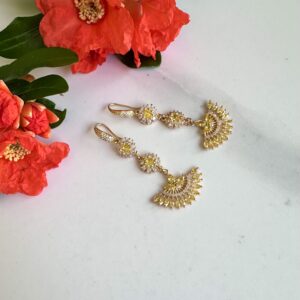 Exquisite «YELLOW TREASURES» Sparkling Crystal Earrings 1 - Image 2