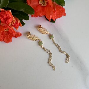 "LEAFY DELIGHT" Leaf Drop Earrings Captivating & Luxury 1 - Image 2