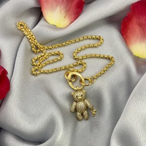 «BALOO» Beautiful & Trendy Necklace With Cute Teddy Bear Pendant - Gold Color - Image 2