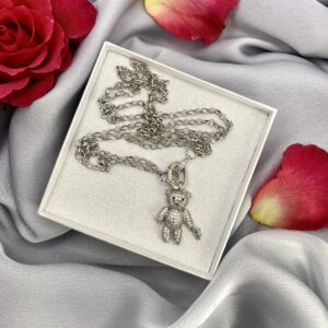 «BALOO» Beautiful & Trendy Necklace With Cute Teddy Bear Pendant - Silver Color - Image 3
