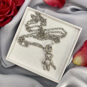 «BALOO» Beautiful & Trendy Necklace With Cute Teddy Bear Pendant - Silver Color - Image 4