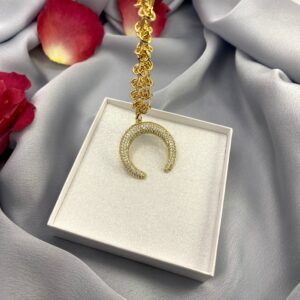 «MOONA» Luxury Chain Necklace With Beautiful Cubic Zirconia Pendant - Image 2