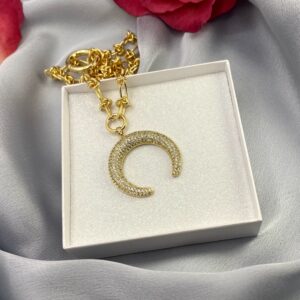 «MOONA» Luxury Chain Necklace With Beautiful Cubic Zirconia Pendant - Image 3