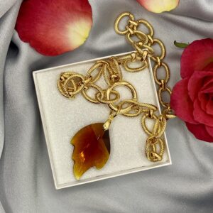 «DEMETER» Beautiful Chain Necklace With Crystal Glass Leaf Pendant ⠀ - Image 2