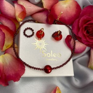 «A LA MODA» Beautiful Natural Stone Necklace & Earrings With Removable Pendants - Image 4