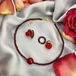 «A LA MODA» Beautiful Natural Stone Necklace & Earrings With Removable Pendants - Image 6