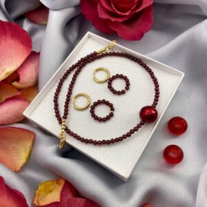 «A LA MODA» Beautiful Natural Stone Necklace & Earrings With Removable Pendants - Image 7