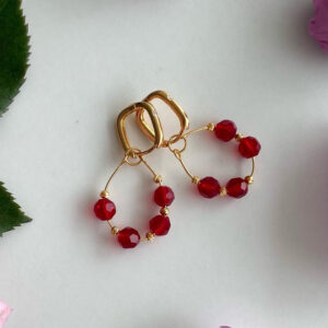 «FEU» Stunning Crystal Glass Drop Earrings 1 - Image 3