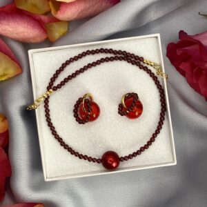 «A LA MODA» Beautiful Natural Stone Necklace & Earrings With Removable Pendants - Image 8