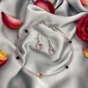«ROSEDA» Natural Spinel Stone Luxury Necklace & Crystal Earrings Jewellery Set⠀ - Image 5