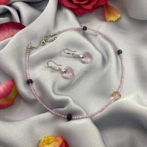 «ROSEDA» Natural Spinel Stone Luxury Necklace & Crystal Earrings Jewellery Set⠀ - Image 6
