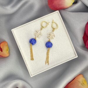 «BLUE TULIPE» Beautiful Flowery Drop Earrings - English Lock⠀ - Image 3