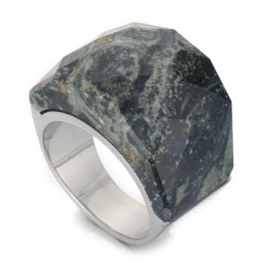 «TEMPTATION» - Luxury Stainless Steel Rings With Natural Dark Green Stone - Image 5